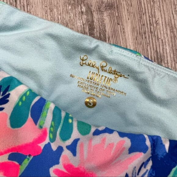 Lilly Pulitzer Gemma Weekender Crop Leggings Luxletic Bow S Multi Jet Stream - Picture 4 of 4